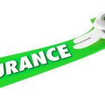 Cartoon man holding onto arrow as it goes up, representing rising insurance prices